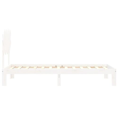 Sengeramme uden madras 90x200 cm massivt fyrretræ hvid