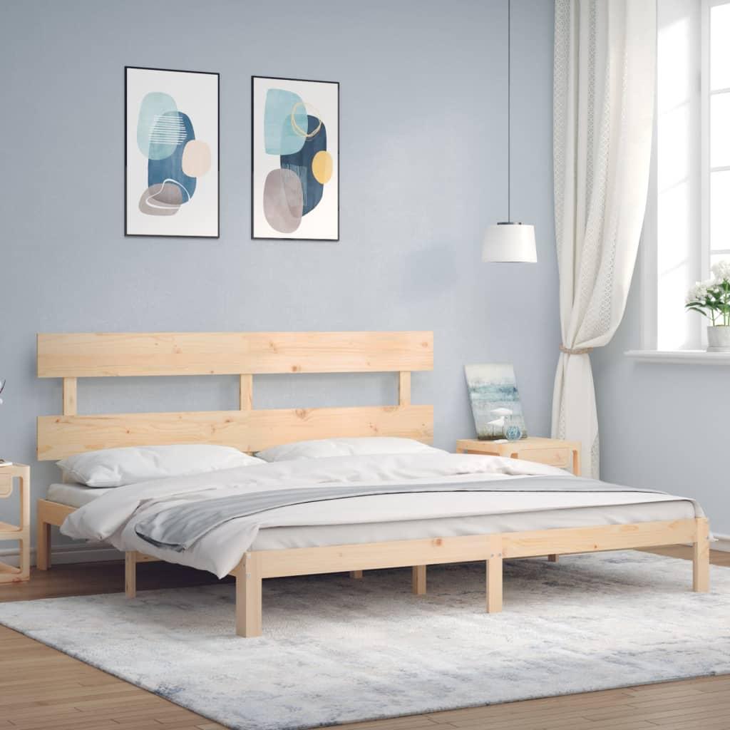 Sengeramme med sengegavl Super King Size massivt træ