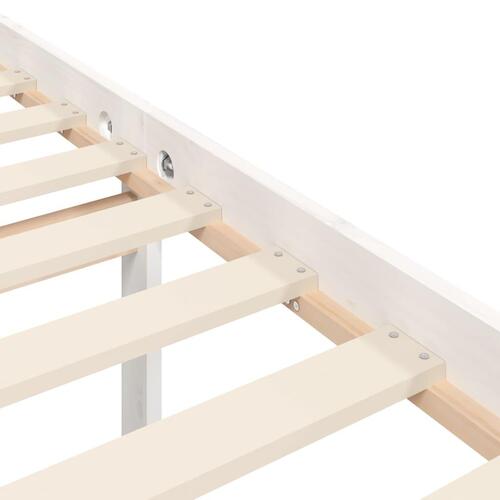 Seniorseng med sengegavl 100x200 cm massivt træ hvid
