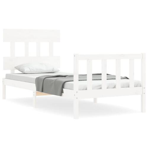Sengeramme uden madras 90x200 cm massivt fyrretræ hvid