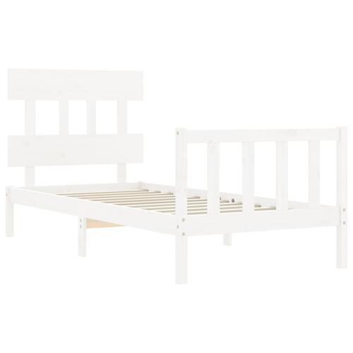 Sengeramme uden madras 90x200 cm massivt fyrretræ hvid