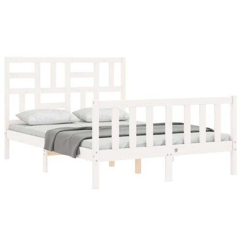 Sengeramme uden madras 120x200 cm massivt fyrretræ hvid