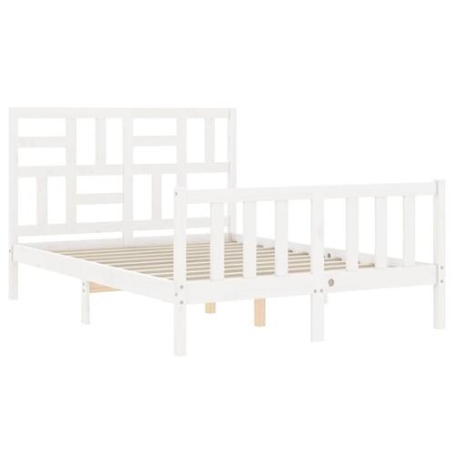 Sengeramme uden madras 120x200 cm massivt fyrretræ hvid