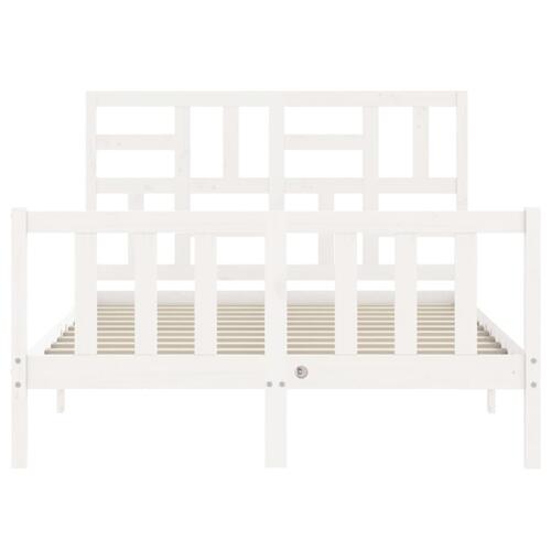Sengeramme uden madras 120x200 cm massivt fyrretræ hvid