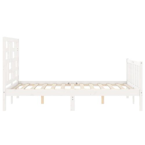 Sengeramme uden madras 120x200 cm massivt fyrretræ hvid