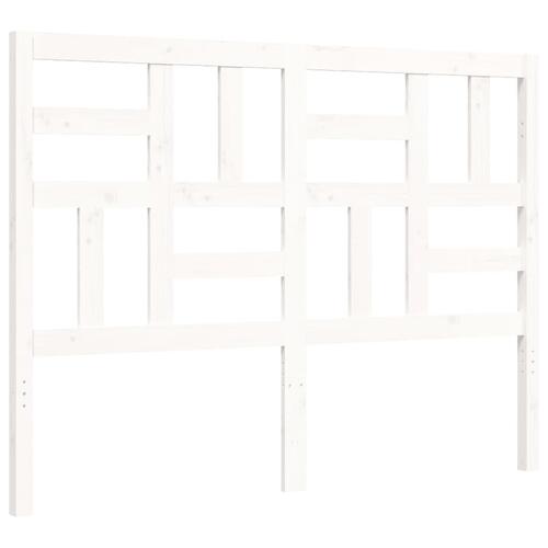 Sengeramme uden madras 120x200 cm massivt fyrretræ hvid