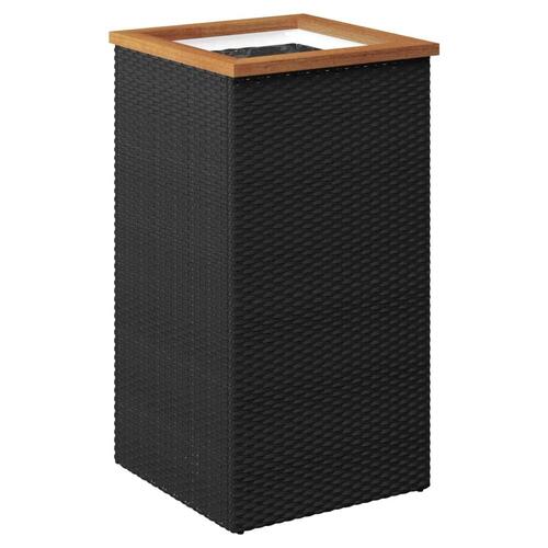 Plantekasse 40x40x80 cm polyrattan sort