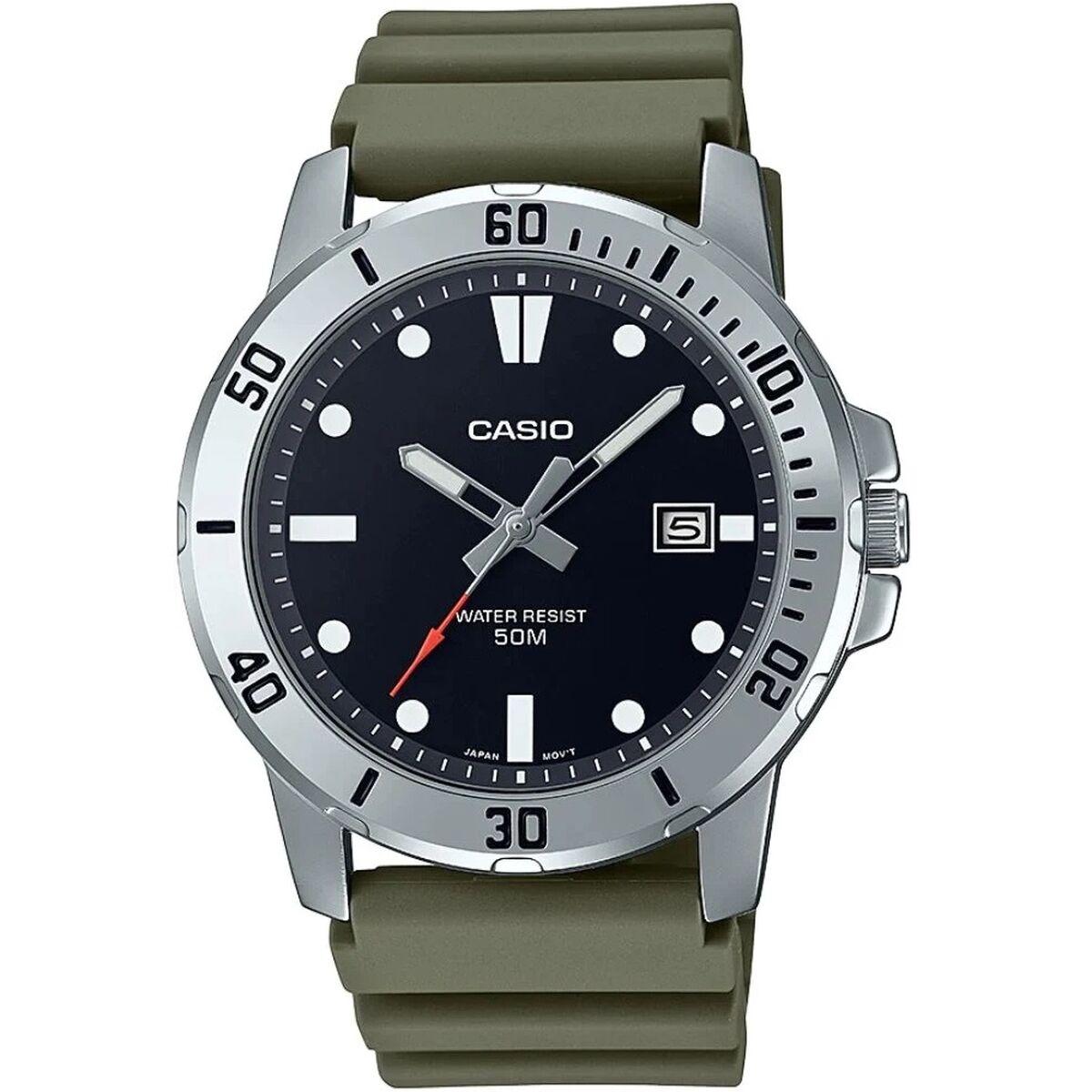 Casio DIVER herreur - 45 mm, grøn rem, dato