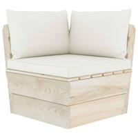 Hynder til pallesofa 3 stk. stof cremefarvet