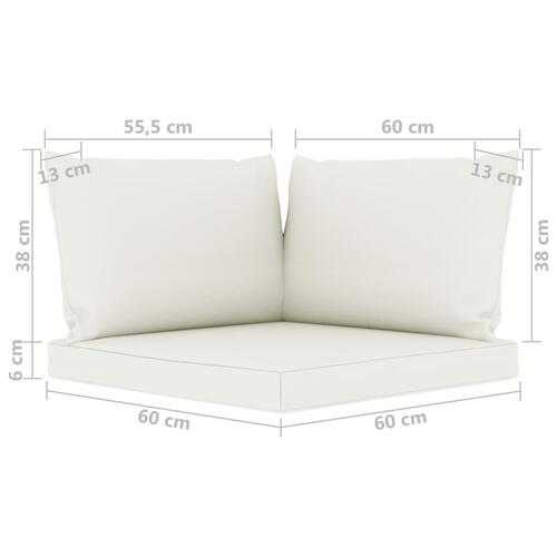 Hynder til pallesofa 3 stk. stof cremefarvet (OUTLET A+)