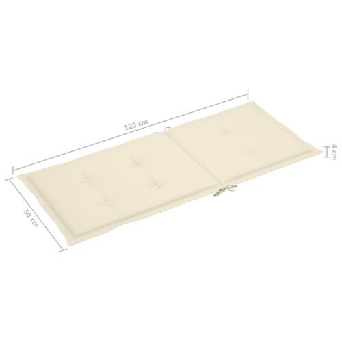 Hynder til havestole 6 stk. 120x50x3 cm cremefarvet (OUTLET A)