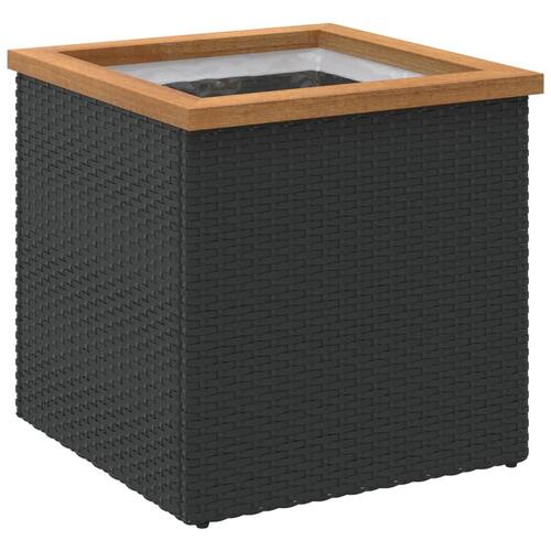 Plantekasse 40x40x40 cm polyrattan sort