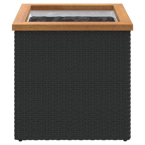 Plantekasse 40x40x40 cm polyrattan sort