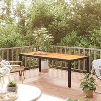 Havebord 190x90x75 cm polyrattan og akacietræ sort