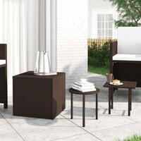 Sideborde 3 stk. polyrattan brun
