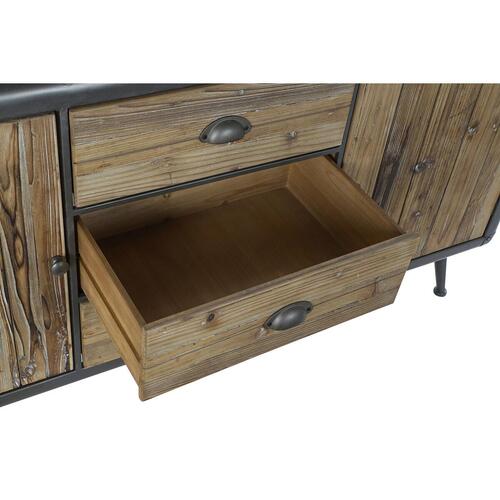 Skænk 144 x 45 x 75 cm Gran Natur Metal Lysegrå