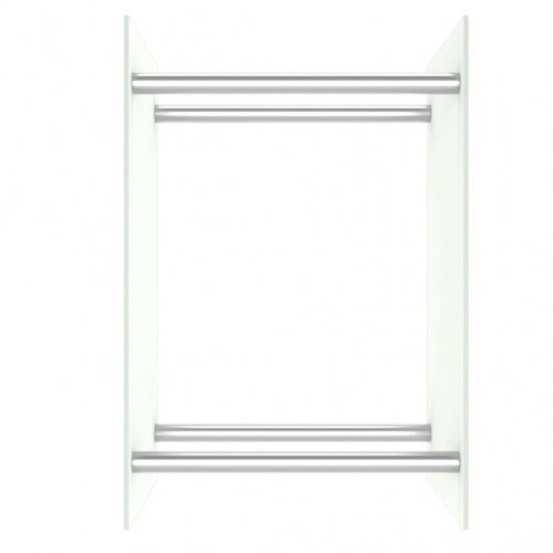 Brændestativ 40x35x60 cm glas hvid
