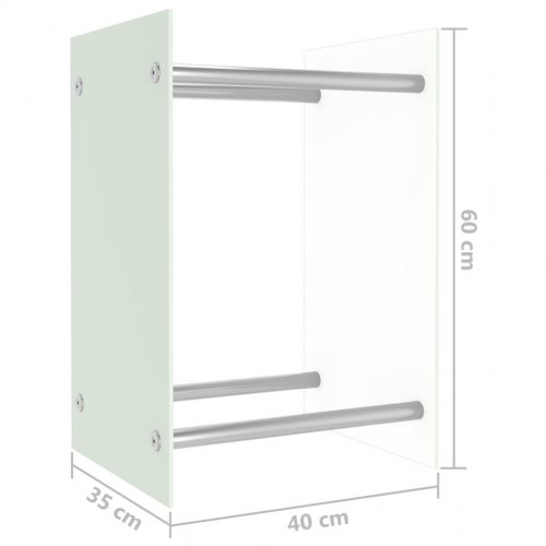 Brændestativ 40x35x60 cm glas hvid
