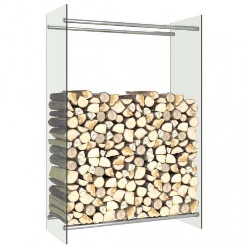 Brændestativ 80x35x120 cm glas transparent