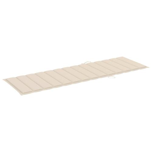Hynde til liggestol 200x60x3 cm stof cremefarvet (OUTLET A+)