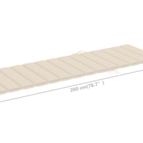 Hynde til liggestol 200x60x3 cm stof cremefarvet (OUTLET A+)
