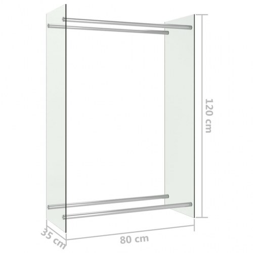 Brændestativ 80x35x120 cm glas transparent