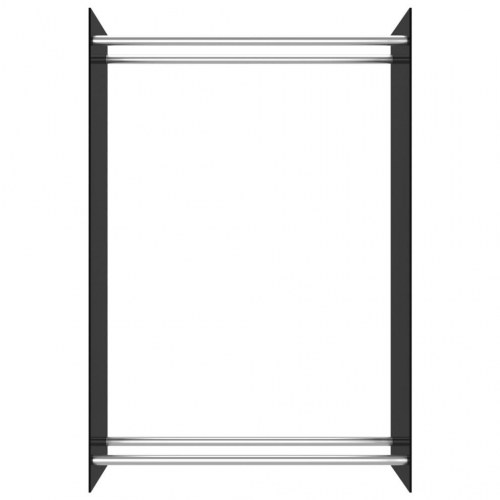 Brændestativ 80x35x120 cm glas sort