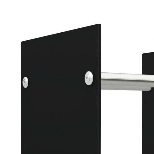 Brændestativ 80x35x120 cm glas sort