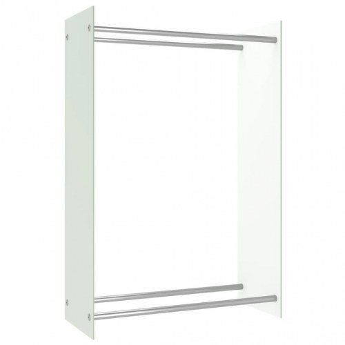 Brændestativ 80x35x120 cm glas hvid