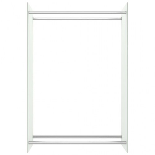 Brændestativ 80x35x120 cm glas hvid