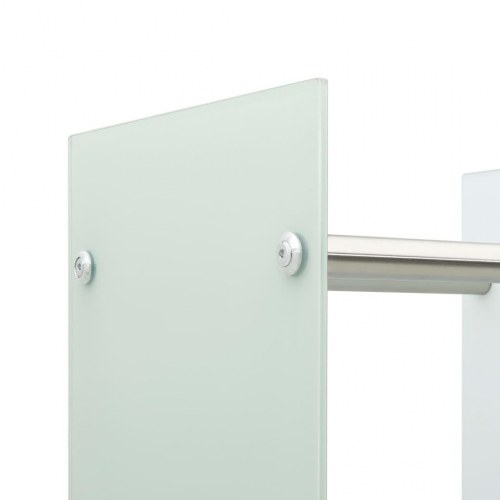 Brændestativ 80x35x120 cm glas hvid