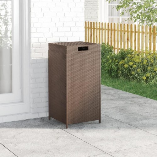 Skraldespand 40x40x80 cm polyrattan brun