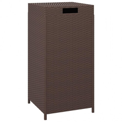 Skraldespand 40x40x80 cm polyrattan brun