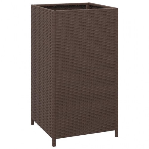 Skraldespand 40x40x80 cm polyrattan brun