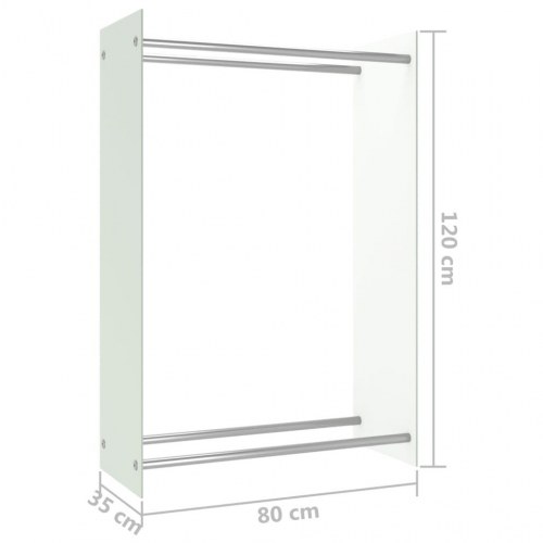 Brændestativ 80x35x120 cm glas hvid