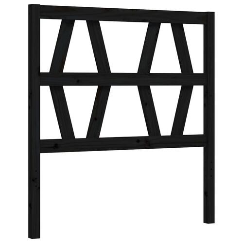 Sengeramme med sengegavl 100x200 cm massivt træ sort