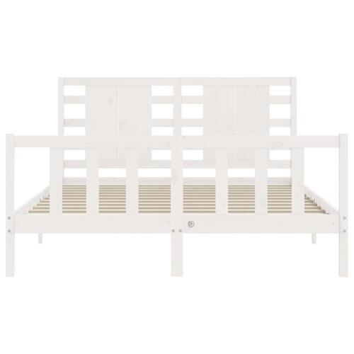 Sengeramme uden madras 160x200 cm massivt fyrretræ hvid