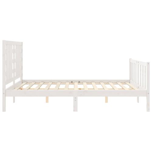 Sengeramme uden madras 160x200 cm massivt fyrretræ hvid
