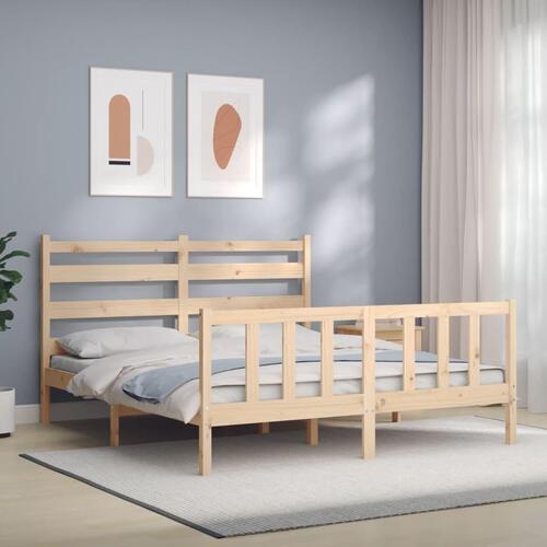 Sengeramme uden madras 160x200 cm massivt fyrretræ