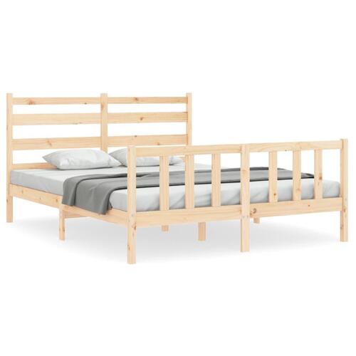 Sengeramme uden madras 160x200 cm massivt fyrretræ