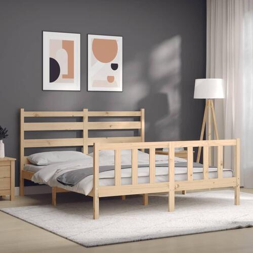 Sengeramme uden madras 160x200 cm massivt fyrretræ