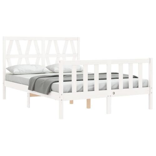 Sengeramme uden madras 120x200 cm massivt fyrretræ hvid