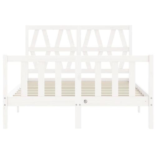 Sengeramme uden madras 120x200 cm massivt fyrretræ hvid