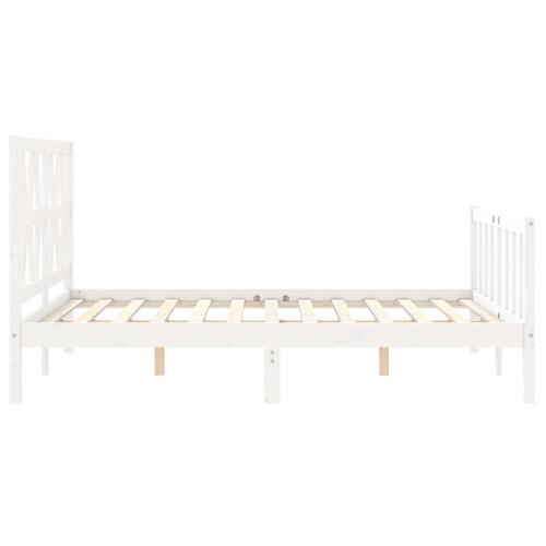 Sengeramme uden madras 120x200 cm massivt fyrretræ hvid