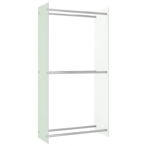 Brændestativ 80x35x160 cm glas hvid