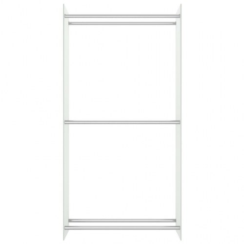 Brændestativ 80x35x160 cm glas hvid