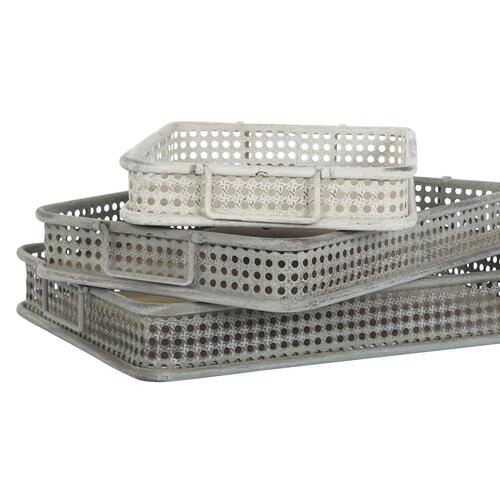 Bakkesæt 53 x 38 x 8 cm Metal Multifarvet (3 enheder)