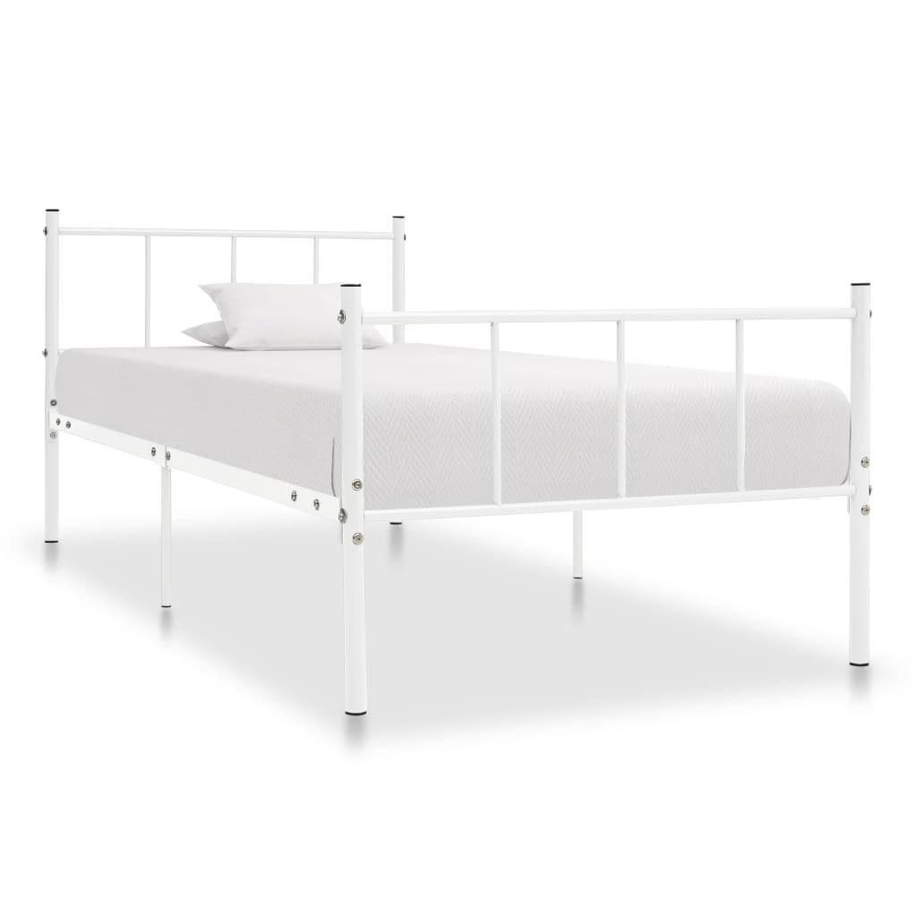 Sengestel 90x200 cm metal hvid