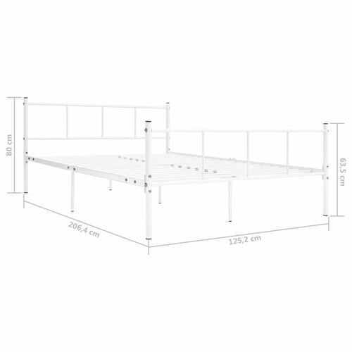 Sengestel 120x200 cm metal hvid