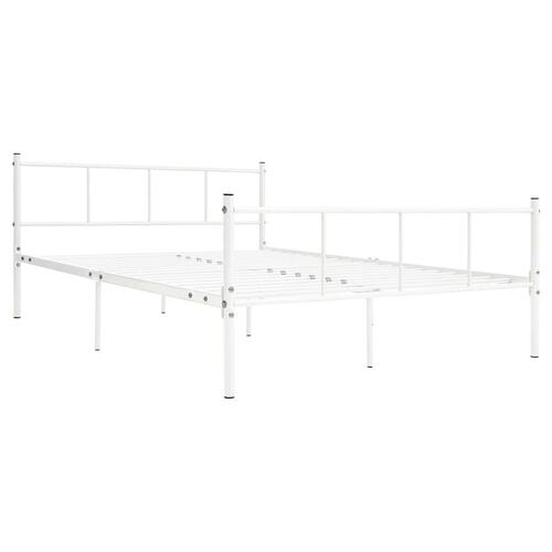 Sengestel 140x200 cm metal hvid